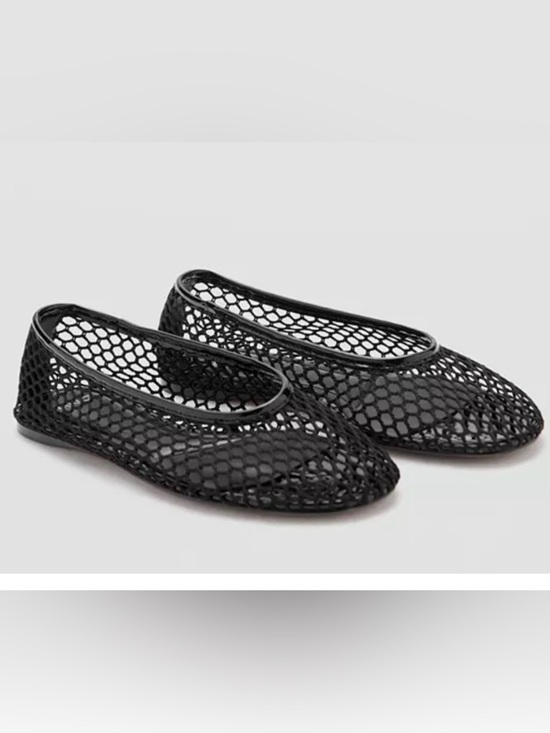 Mango Shoes - NEW MANGO MNG BLACK MESH BALLERINA BALLET FLATS SHOES 37 US 6.5
